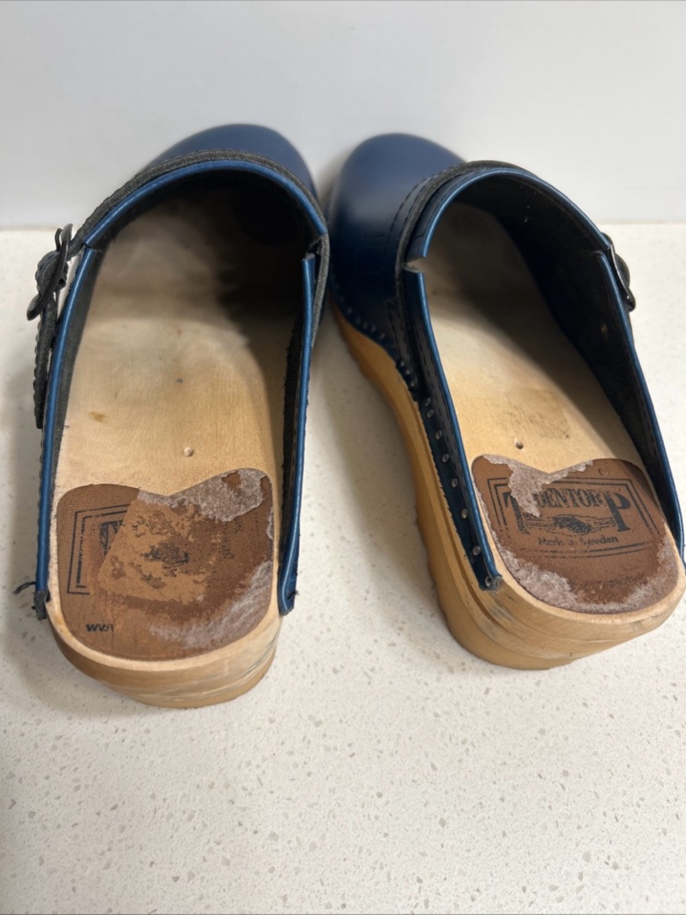 Troentorp Blue Leather Clog Shoes Sweden Size 37 - Picture 6 of 11